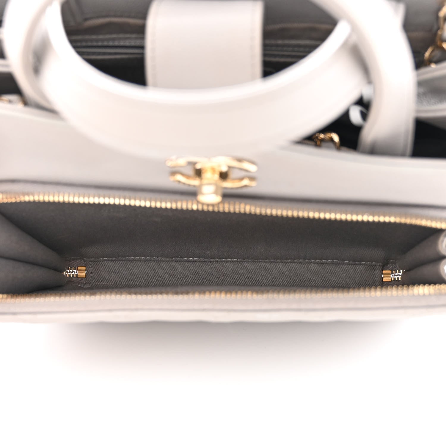 Chanel Caviar Quilted Small Business Affinity Shopping Bag Grey 6 of 13