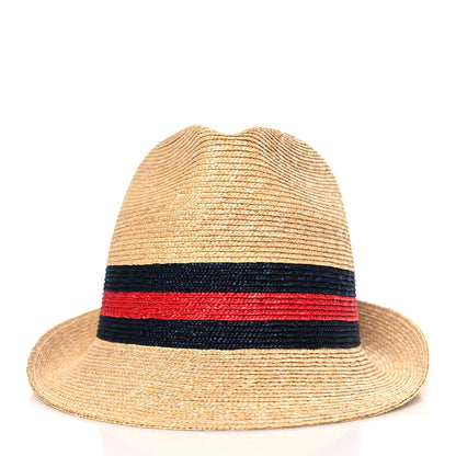 Gucci Abaca Straw Web Fedora Hat L 2 of 9