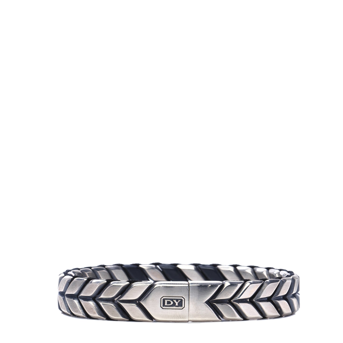 Sterling Silver Titanium Chevron Bracelet