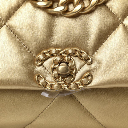 Chanel Metallic Goatskin Quilted Medium 19 Flap Gold 9 of 9