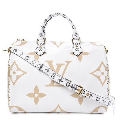 Louis Vuitton Monogram Giant Speedy Bandouliere 30 Kaki Beige 1 of 10
