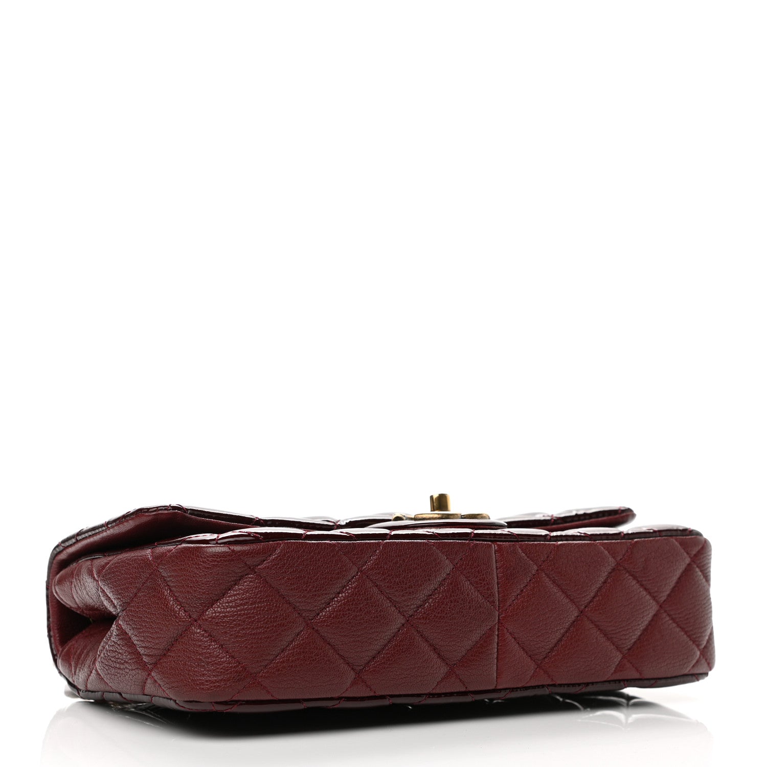 Chanel Patent Goatskin Quilted Medium CC Eyelet Flap Burgundy 4 of 12