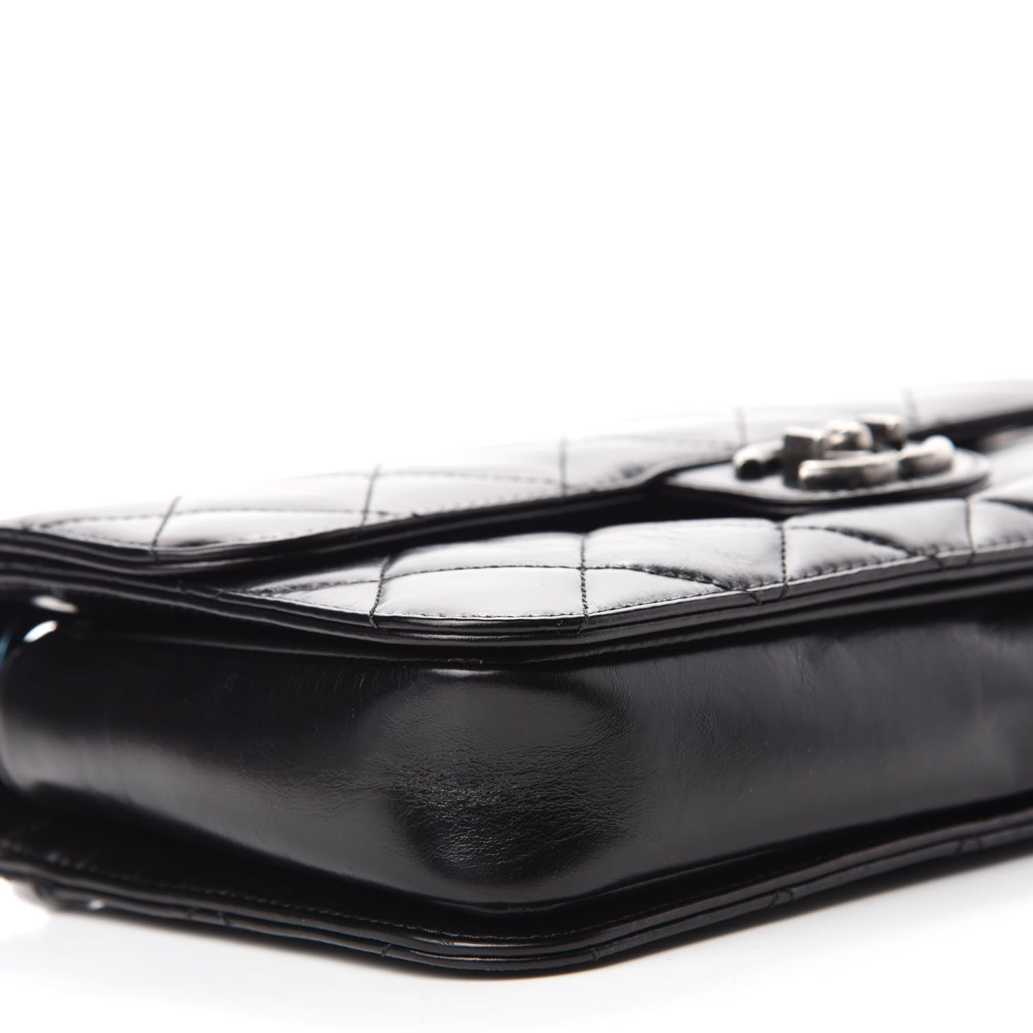 Chanel Glazed Calfskin Quilted Medium Perfect Edge Flap Black 7 of 12
