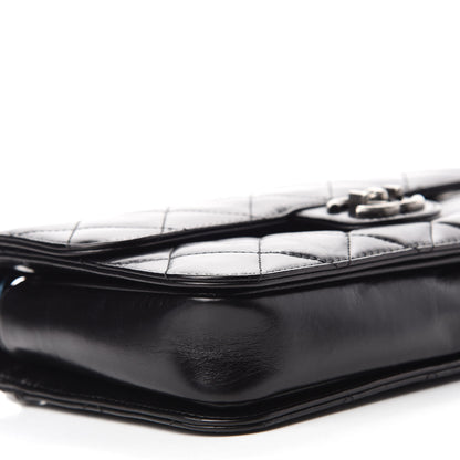 Chanel Glazed Calfskin Quilted Medium Perfect Edge Flap Black 7 of 12