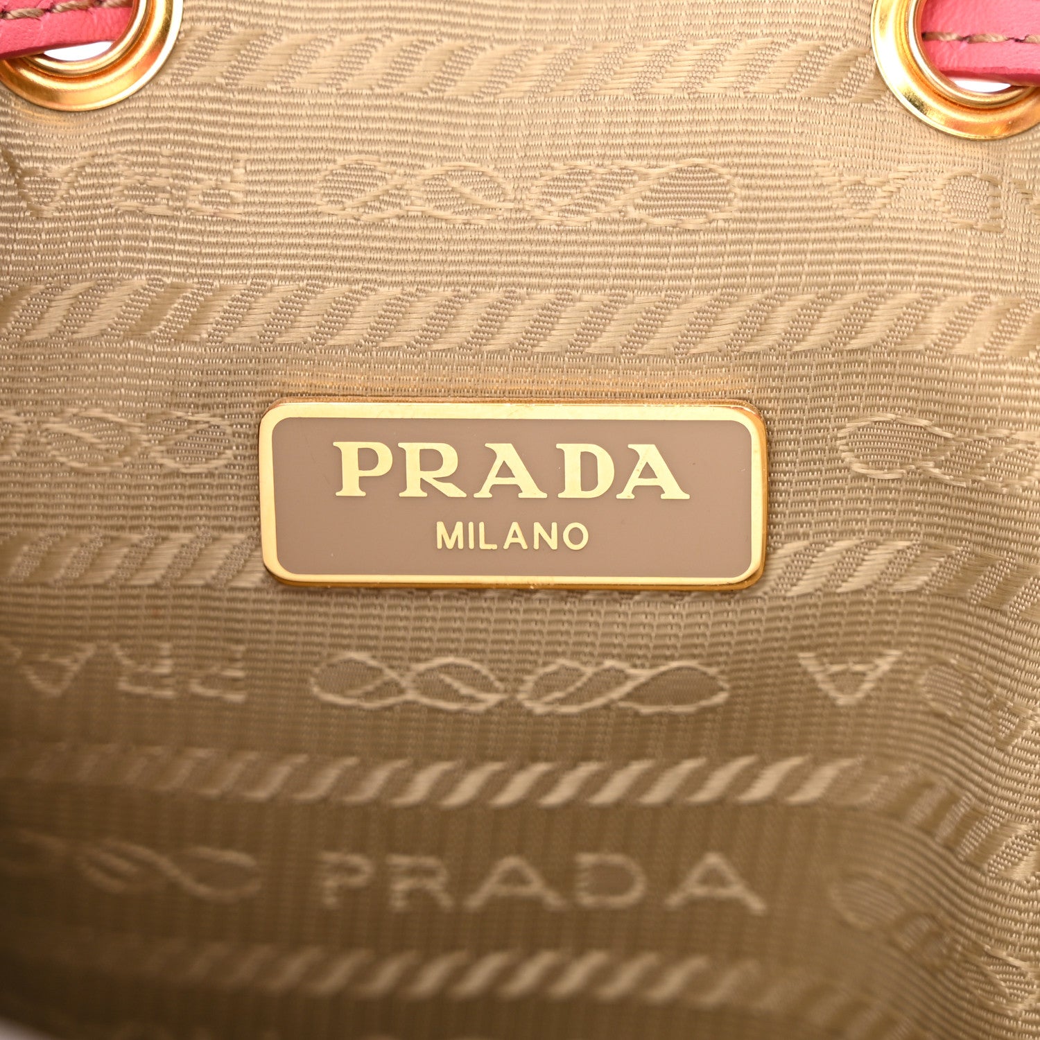 Prada Jacquard Logo Mini Bucket Crossbody Bag Corda Peonia 7 of 13