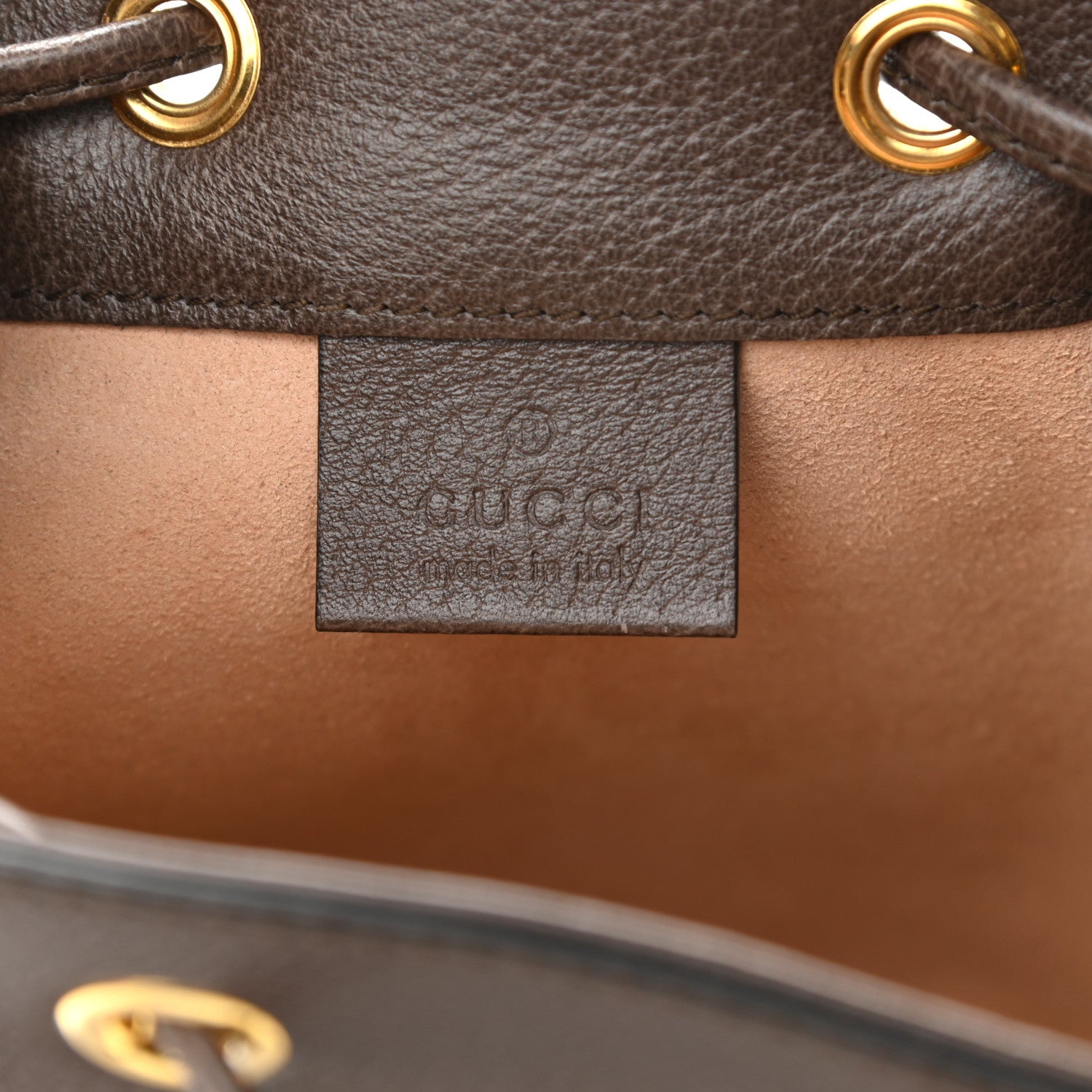 Gucci GG Supreme Monogram Web Mini Ophidia Bucket Bag Brown 8 of 10