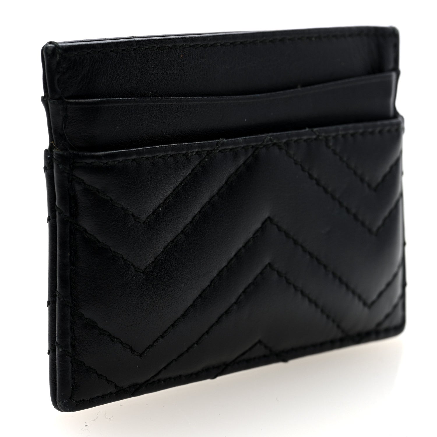 Gucci Calfskin Matelasse GG Marmont Card Holder Black 3 of 7