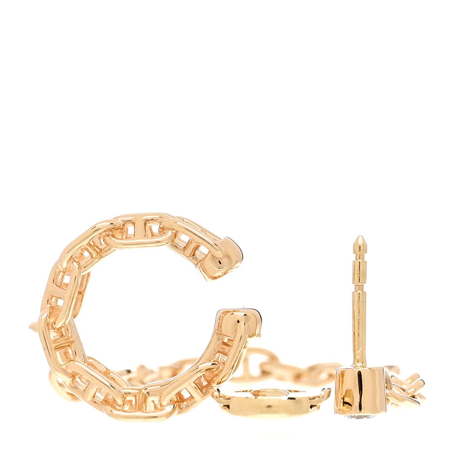 Hermes 18K Yellow Gold Chaine D'Ancre Calypso Left Single Climber Earring 3 of 5