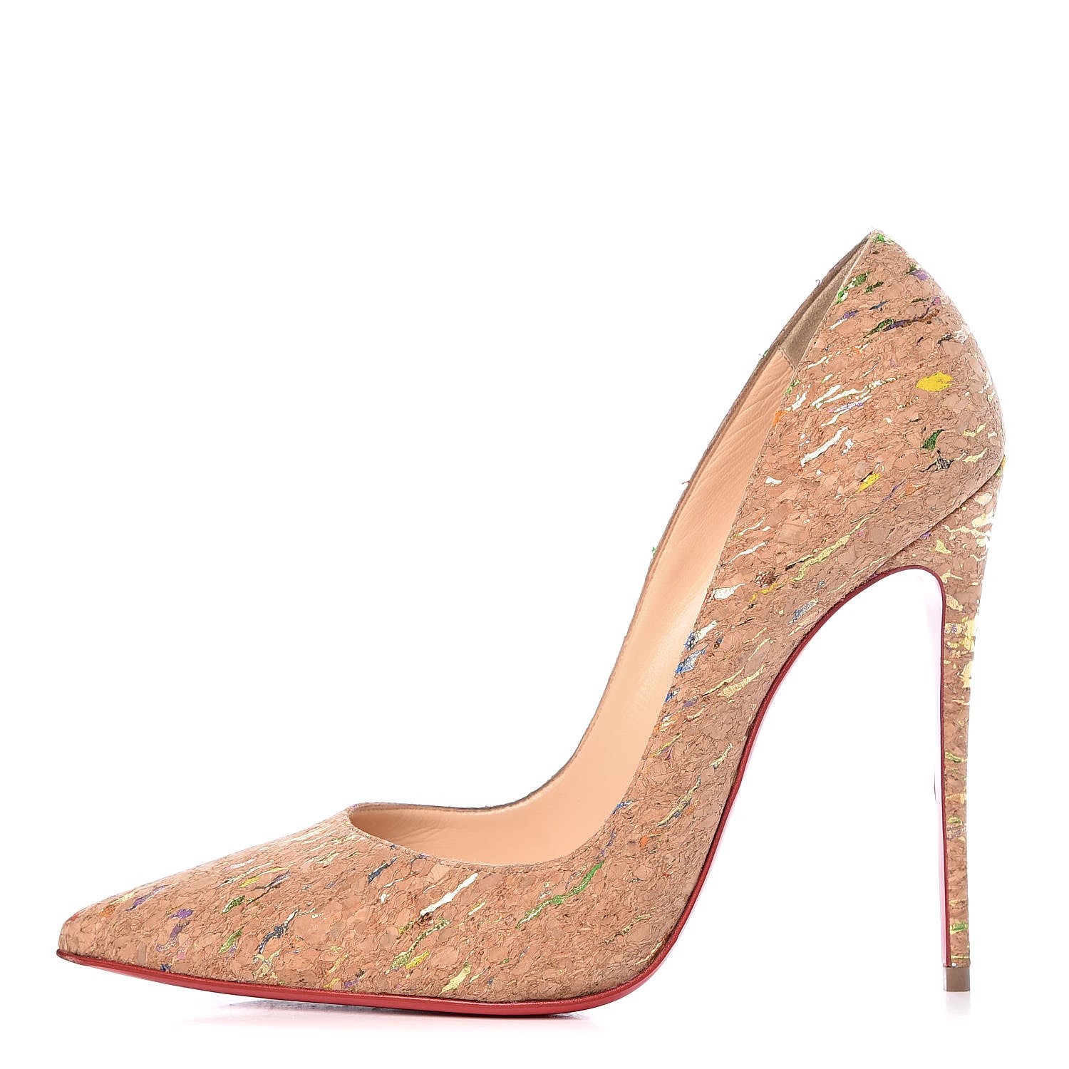 Christian Louboutin So Kate 120 Cork Liege Lame Pumps 40.5 Multicolor 1 of 10