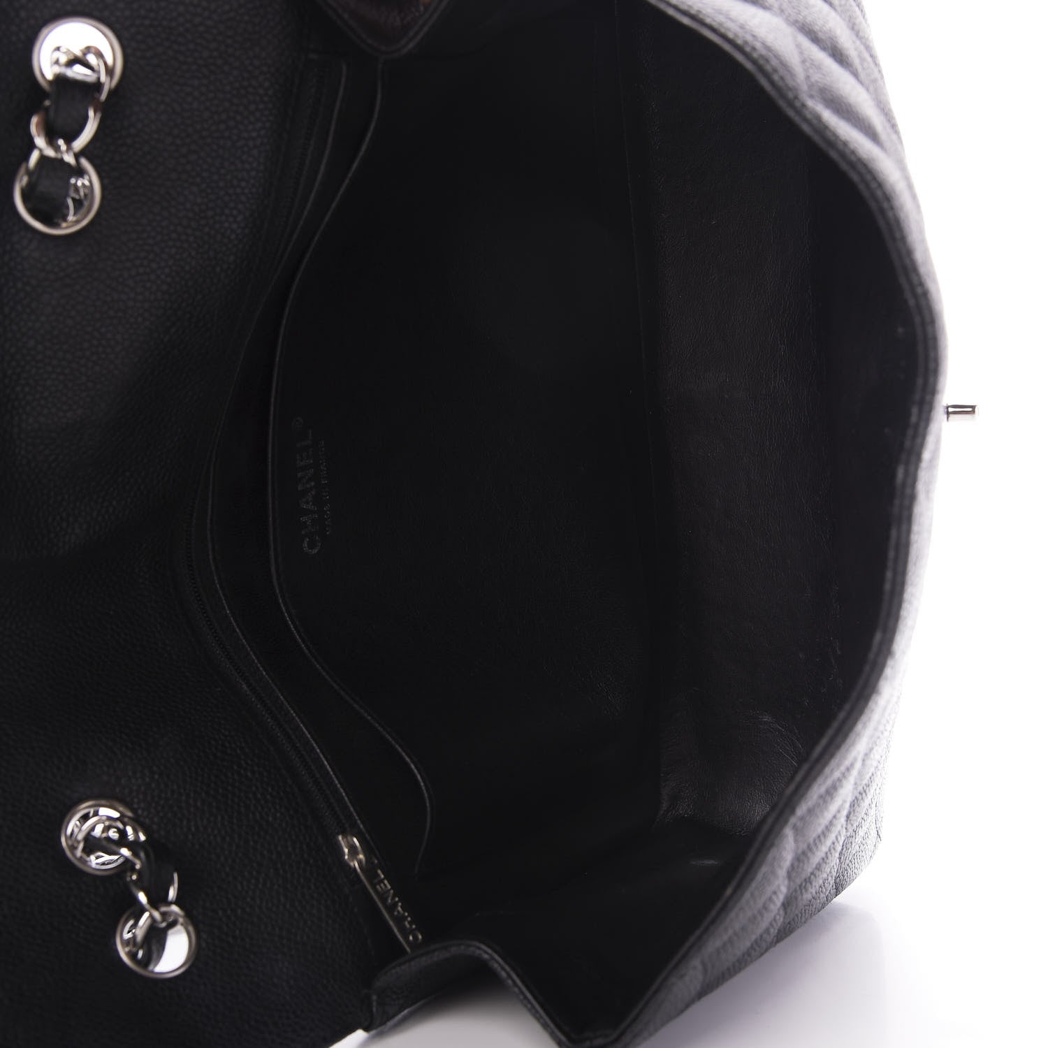 Chanel Caviar Quilted Jumbo Single Flap Black 5 of 10