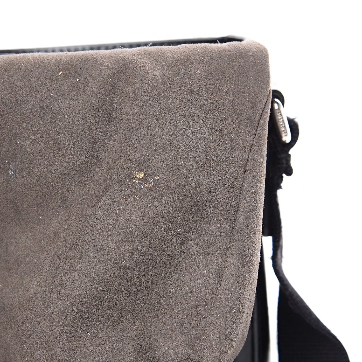 Gucci Guccissima Signature Single Buckle Flap Messenger Bag Black 8 of 14