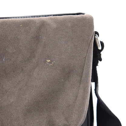 Gucci Guccissima Signature Single Buckle Flap Messenger Bag Black 8 of 14