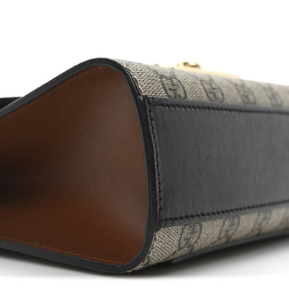 Gucci GG Supreme Monogram Calfskin Small Padlock Shoulder Bag Beige Black Cuir 9 of 10