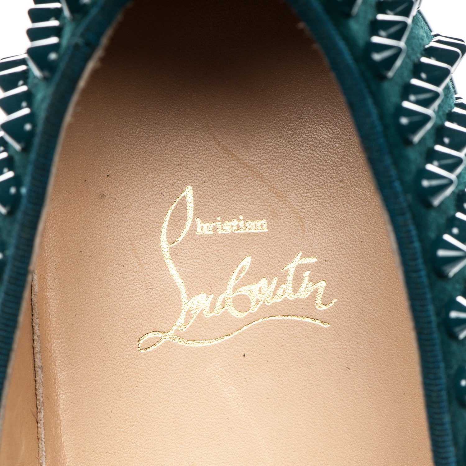 Christian Louboutin Suede Spikes Roller Boat Mens Flats 41 Lagune 6 of 8