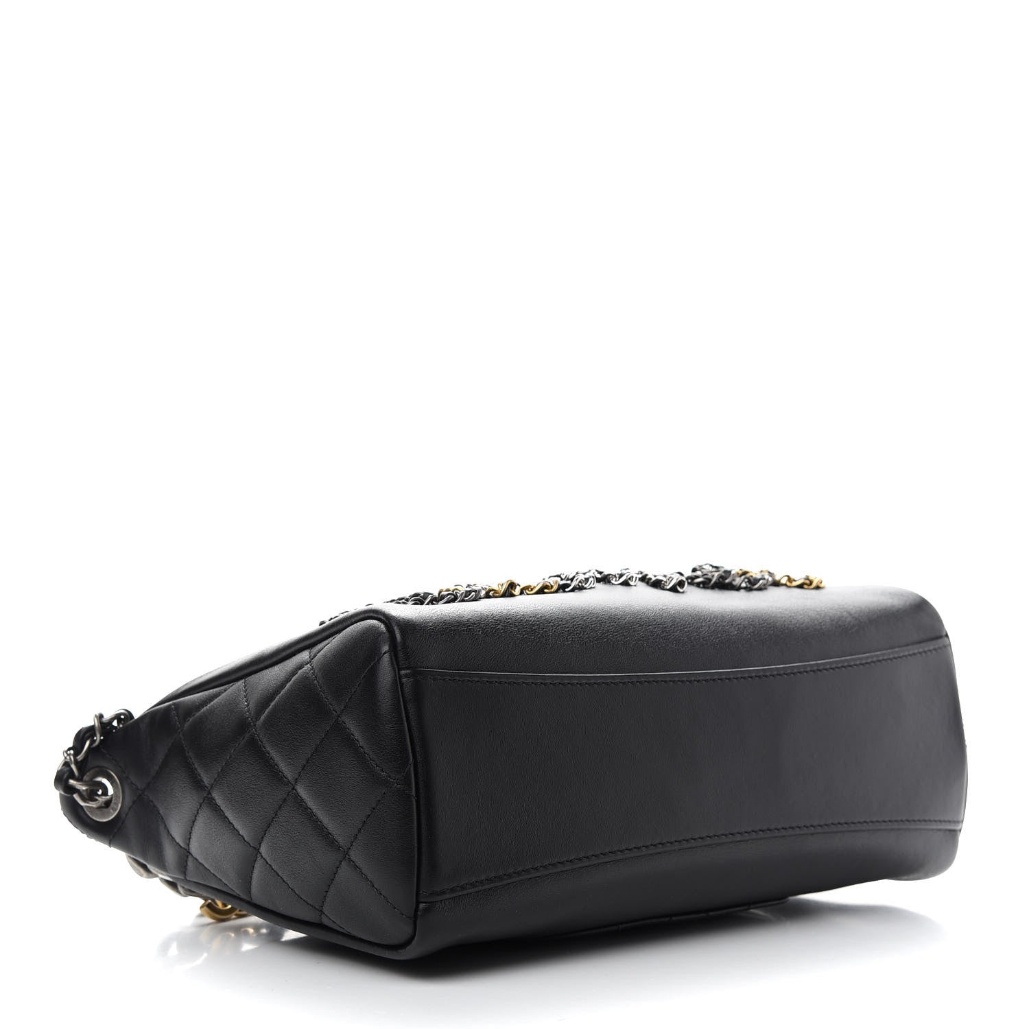 Chanel Calfskin Chain 20s Signature Hobo Black 4 of 9
