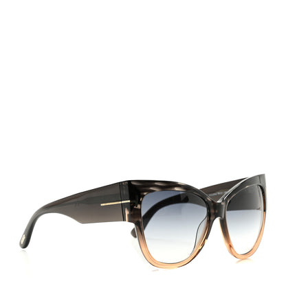 Tom Ford Acetate Anoushka Cat Eye Sunglasses TF371 Melange Grey Peach 3 of 6