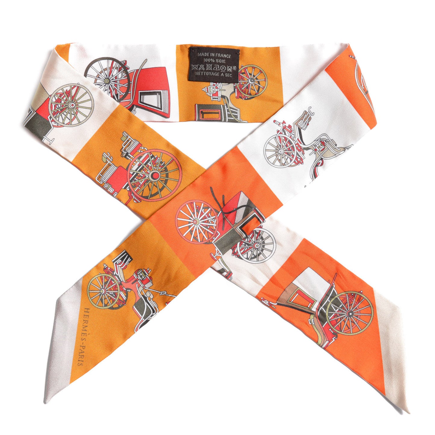 Silk Les Voitures Exquises Twilly Orange Beige Kaki