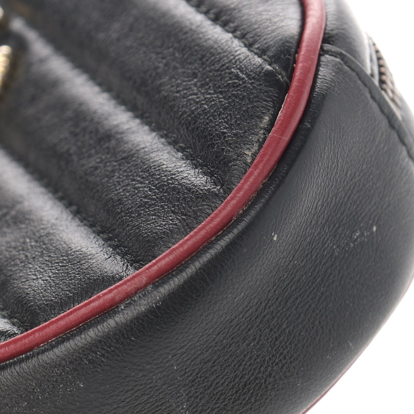 Azalea Calfskin Matelasse Diagonal Torchon GG Marmont Belt Bag 95 38 Black Romantic Cerise