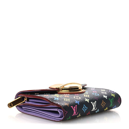 Louis Vuitton Monogram Multicolor Joey Wallet Black Violet 4 of 6