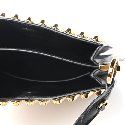 Prada City Calfskin Lucer Studded Small Margit Bag Black Roccia 5 of 9