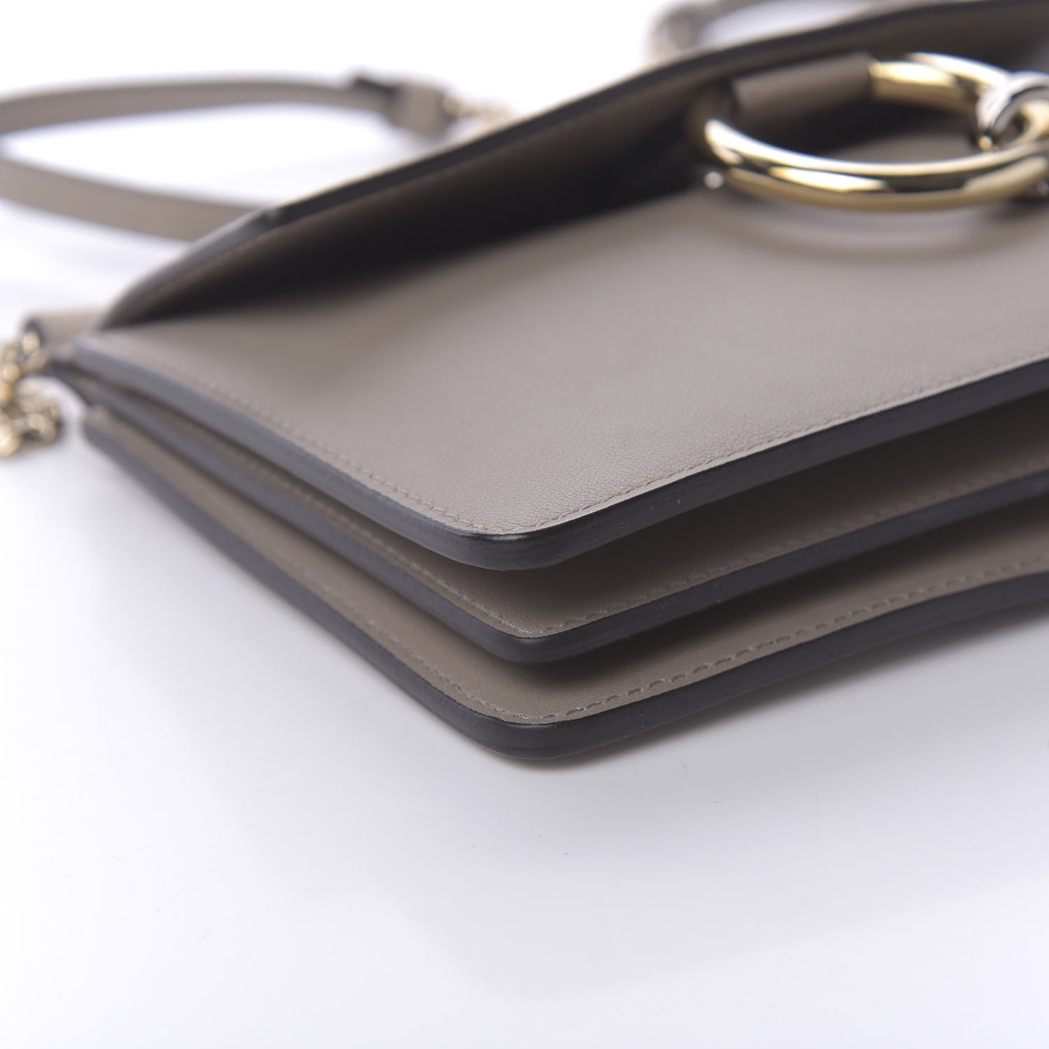 Chloe Calfskin Suede Mini Chain Faye Shoulder Bag Motty Grey 6 of 9