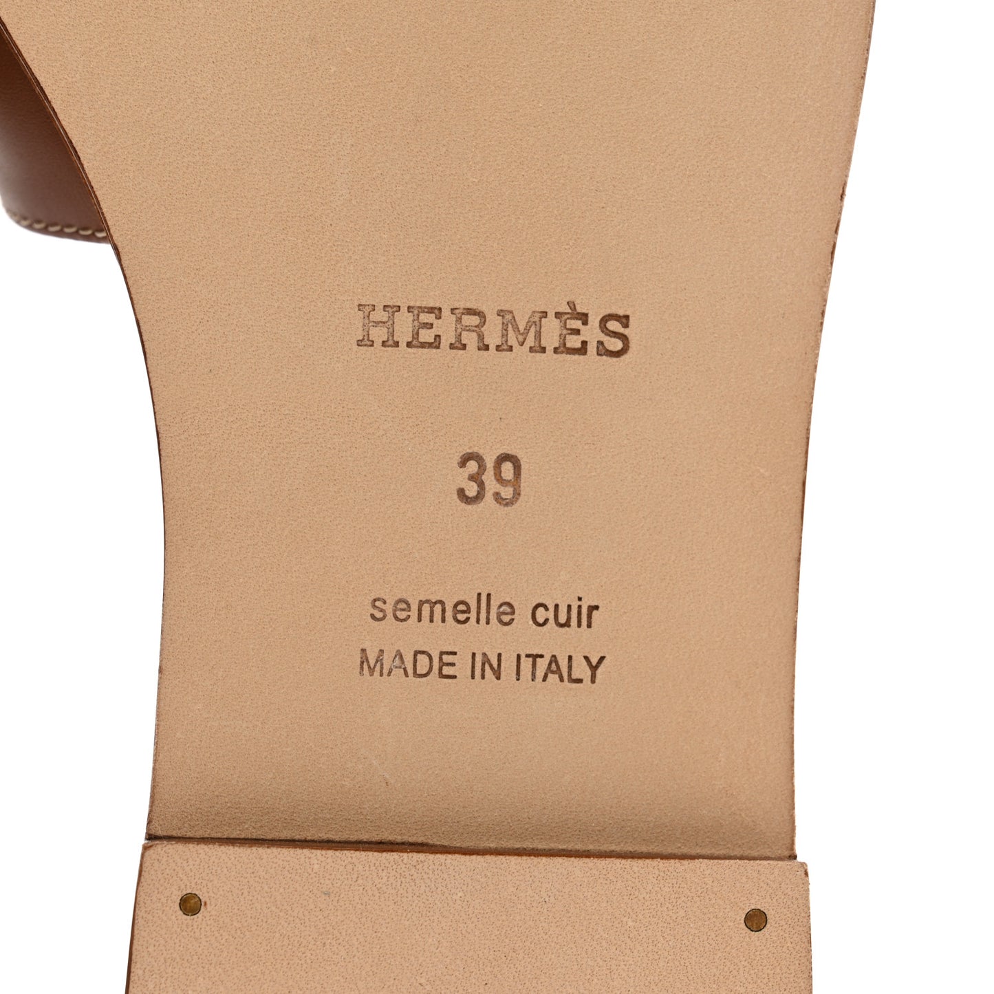 Box Calfskin Oran Sandals 39 Gold
