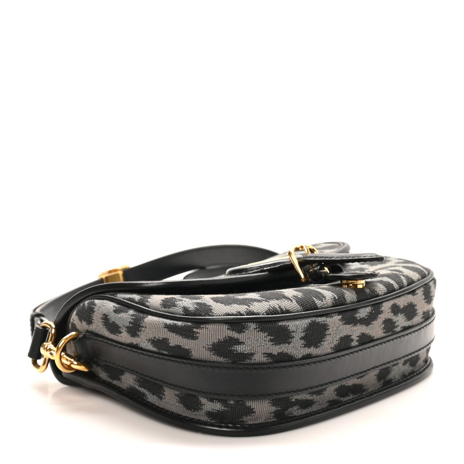 Christian Dior Canvas Mizza Embroidered Medium Bobby Flap Grey Black 4 of 11