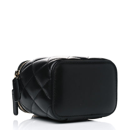 Chanel Lambskin Quilted Mini Pearl Crush Vanity Case With Chain Black 3 of 4