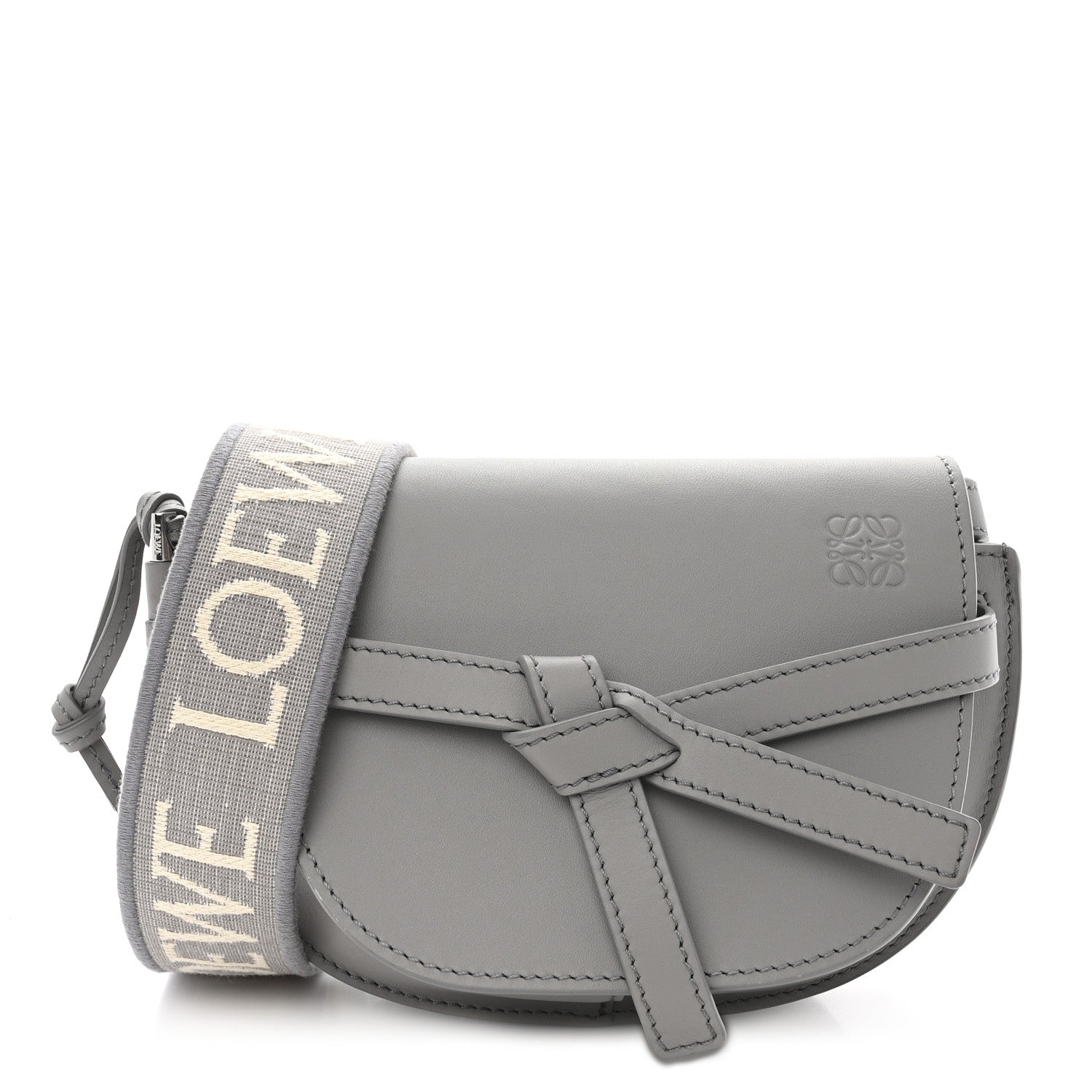 Loewe Calfskin Jacquard Mini Gate Dual Bag Ash Grey 1 of 10