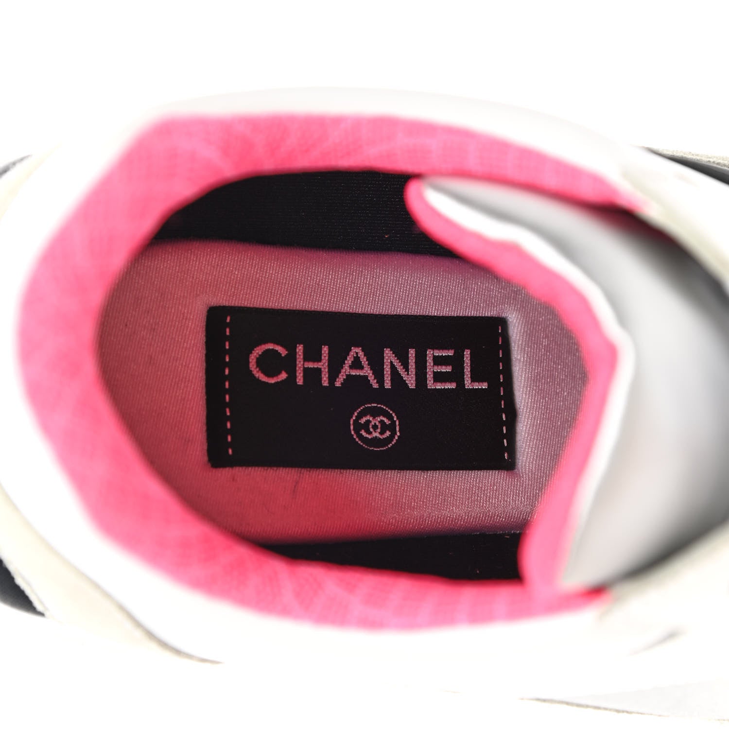 Chanel Calfskin Fabric Sneakers 40 White Silver Fluo Pink 6 of 14