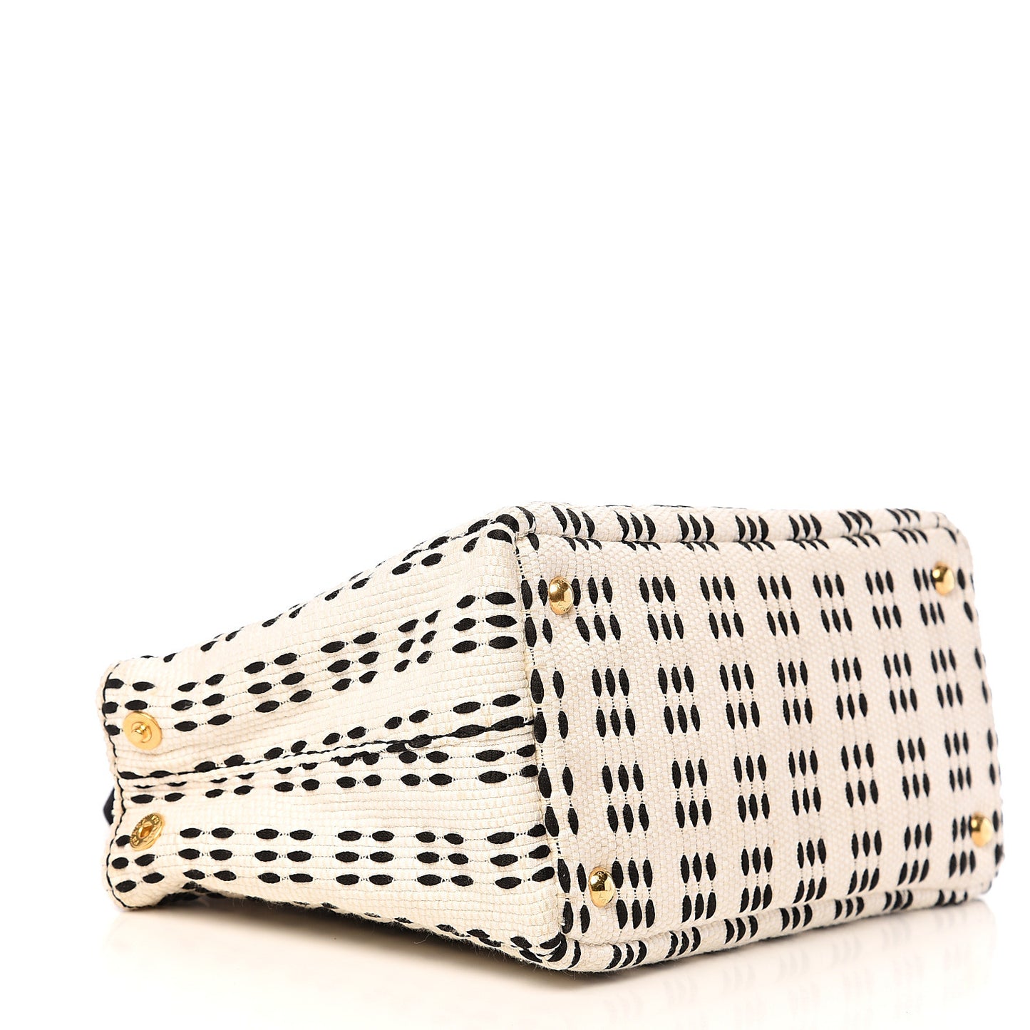Canapa Woven Tote White Black