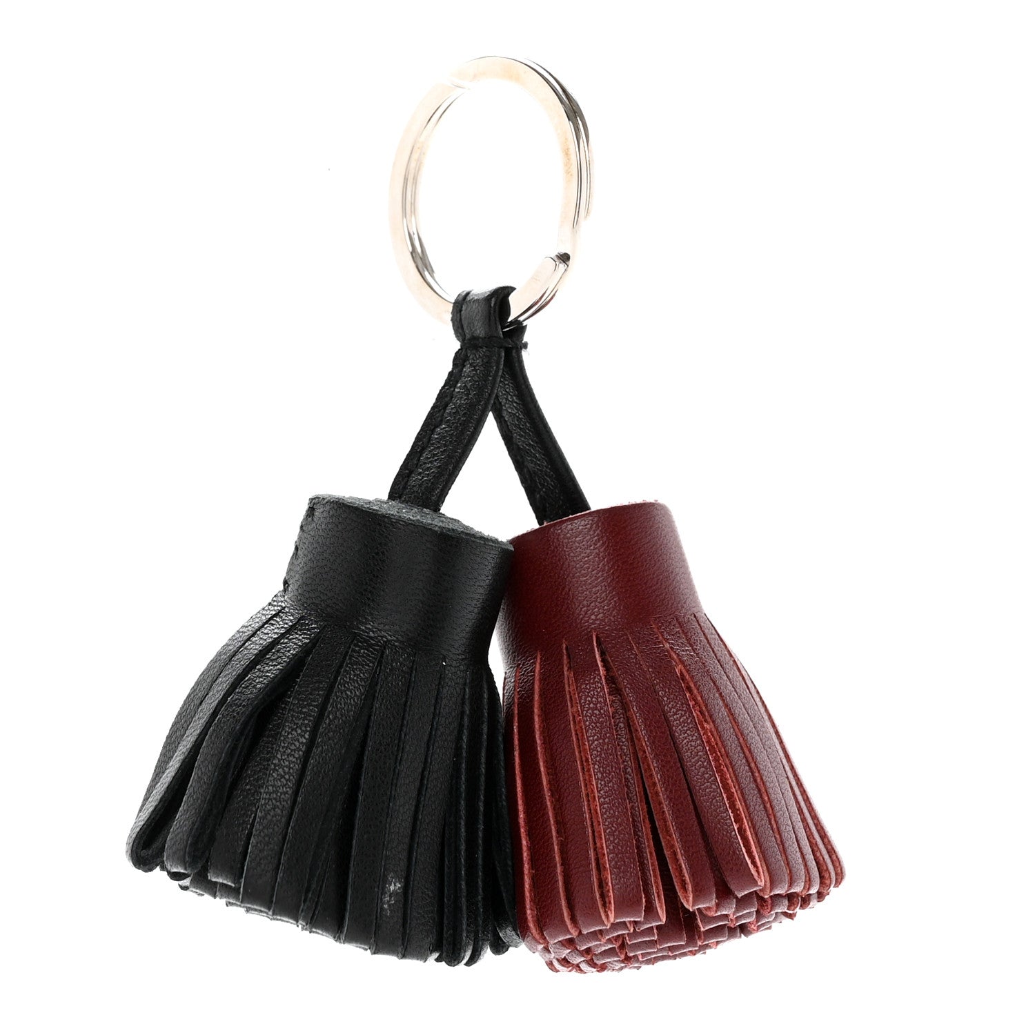 Hermes Lambskin Carmen Uno-Dos Key Holder Black Rouge H 1 of 8
