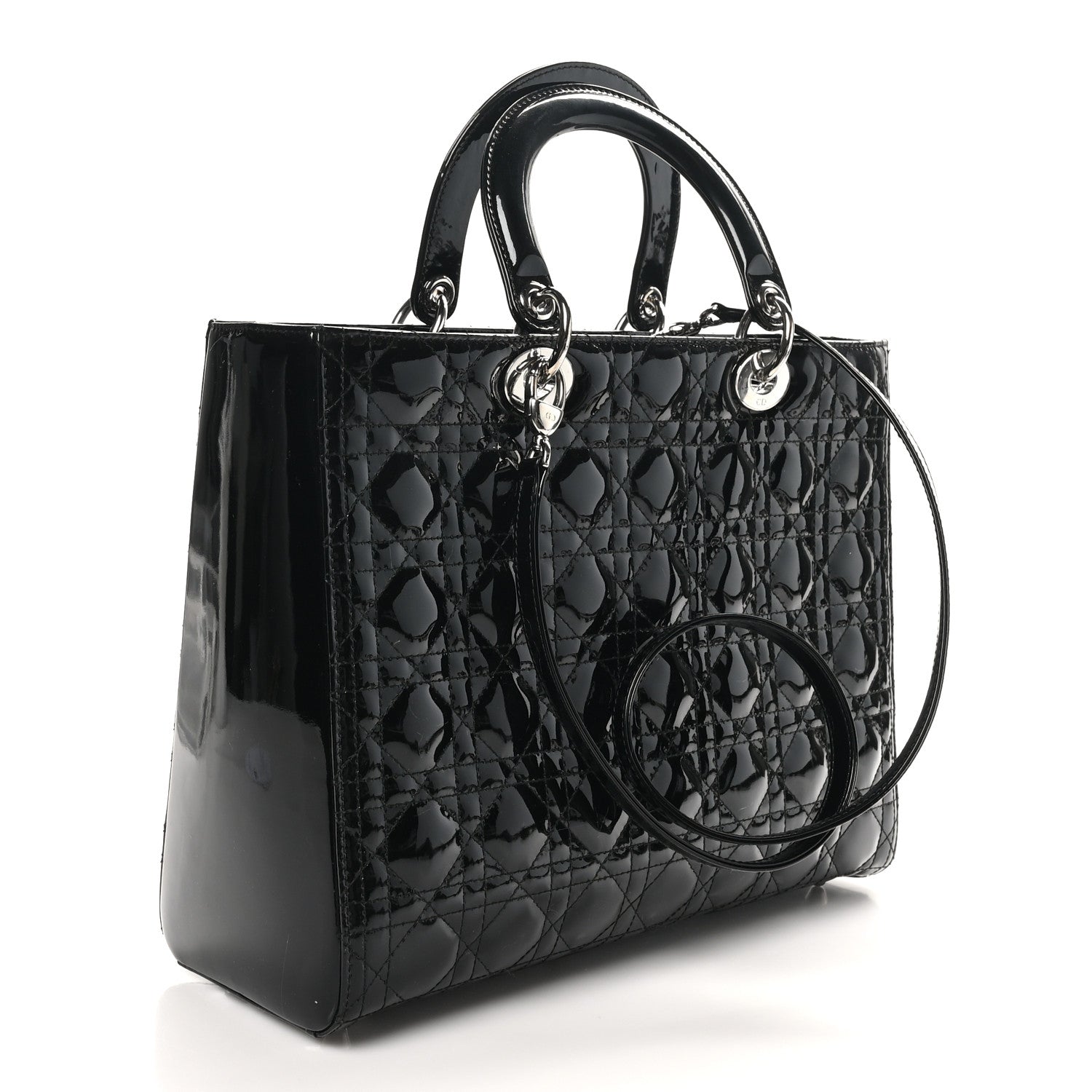 Christian Dior Patent Cannage Large Lady Dior Black 3 of 10