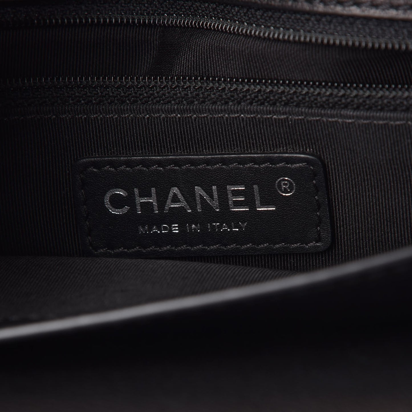 Lambskin Quilted Large Natural CC Flap Black