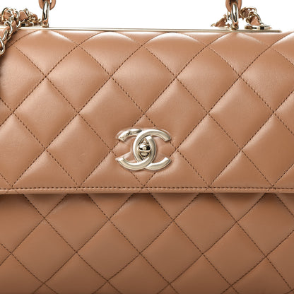 Chanel Lambskin Quilted Medium Trendy CC Flap Dual Handle Bag Light Brown 11 of 12