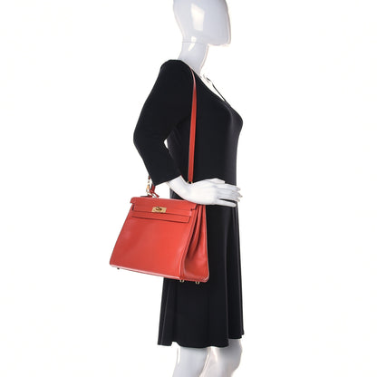 Hermes Evercolor Verso Kelly Retourne 32 Capucine Rouge H 2 of 15