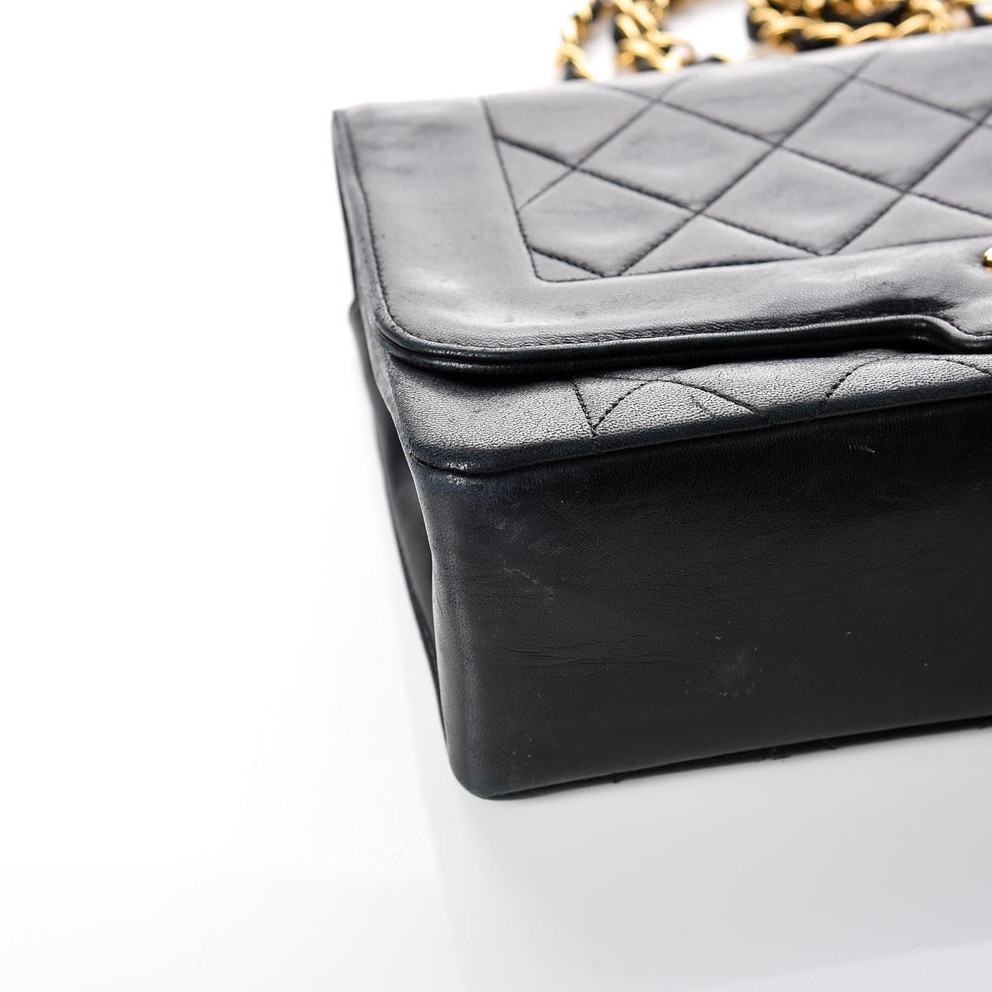 Lambskin Quilted Medium Single Flap Black