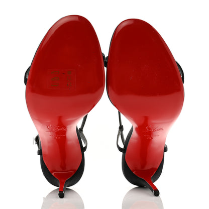 Christian Louboutin Satin Crepe Strass T Cab 100 T-Strap Sandals 39 Black 5 of 11