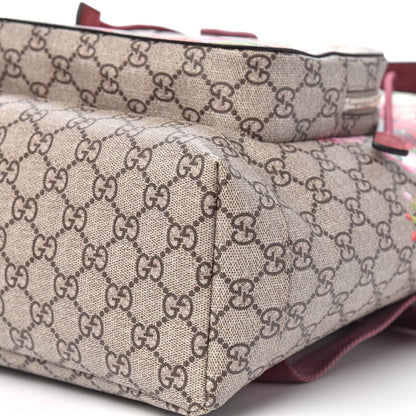 Gucci GG Supreme Monogram Blooms Medium Single Buckle Backpack Beige Multicolor Dry Rose 9 of 9