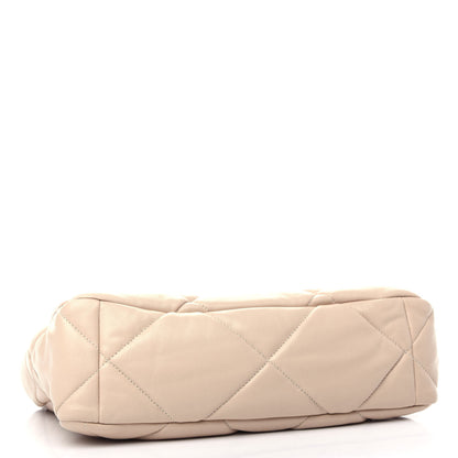 Chanel Lambskin Quilted Large Chanel 19 Flap Light Beige 4 of 10