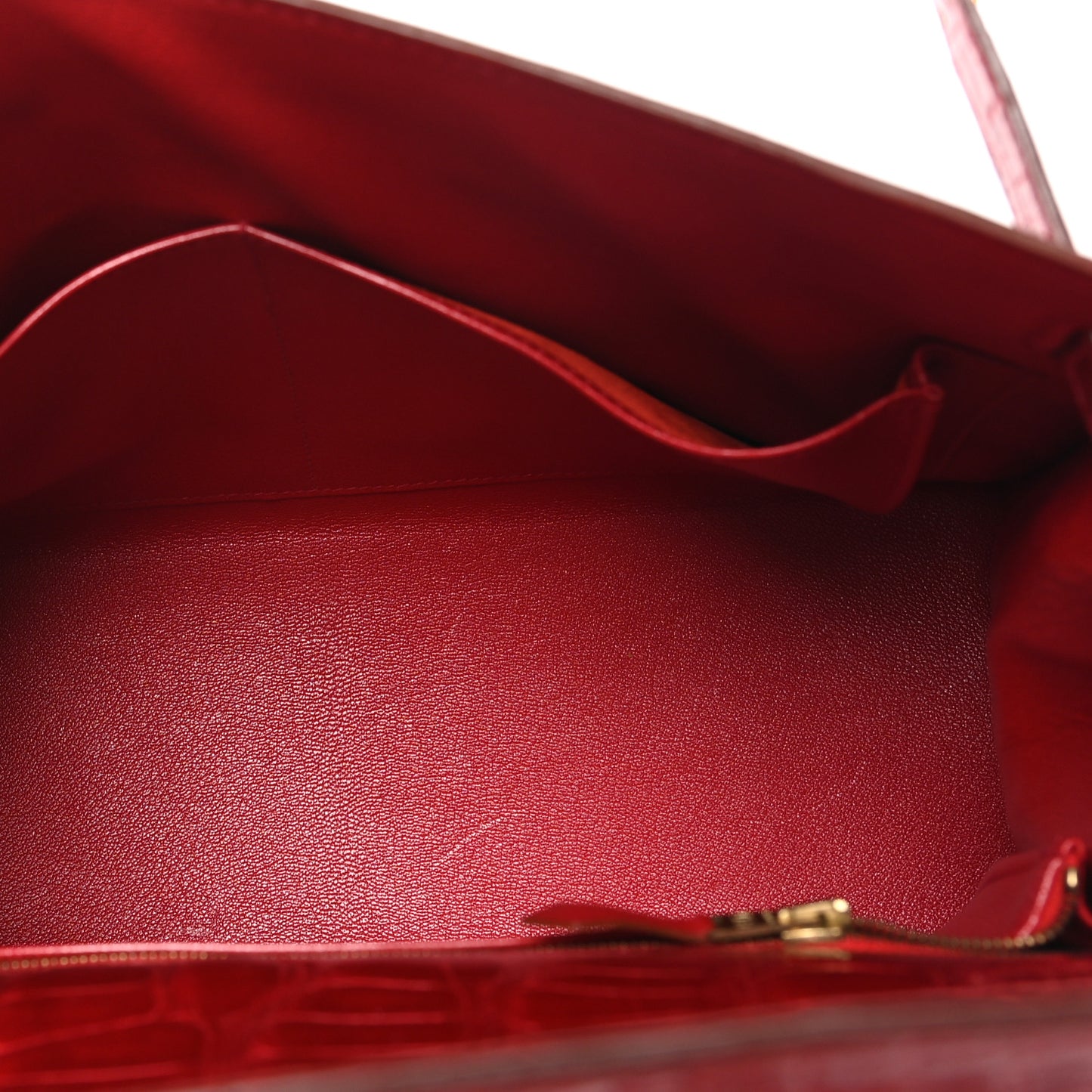 Shiny Alligator Kelly Sellier 32 Rouge Vif