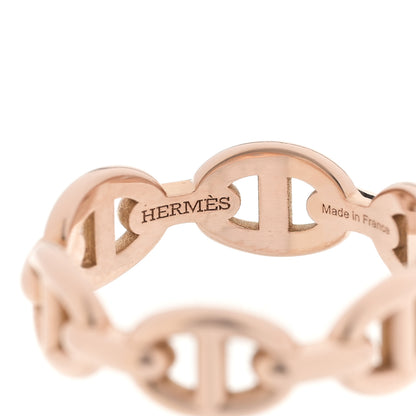 Hermes 18K Rose Gold PM Chaine d'Ancre Enchainee Ring 51 5.75 4 of 5