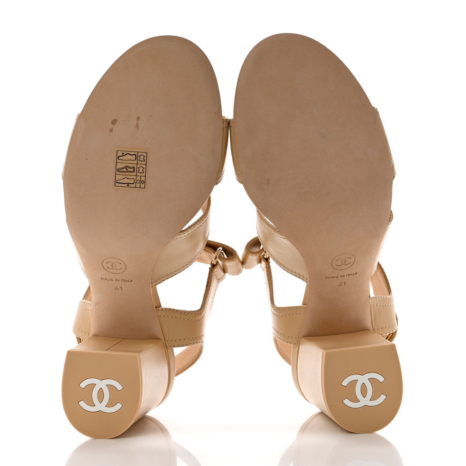 Chanel Goatskin CC Turnlock Sandals 41 Beige 5 of 8