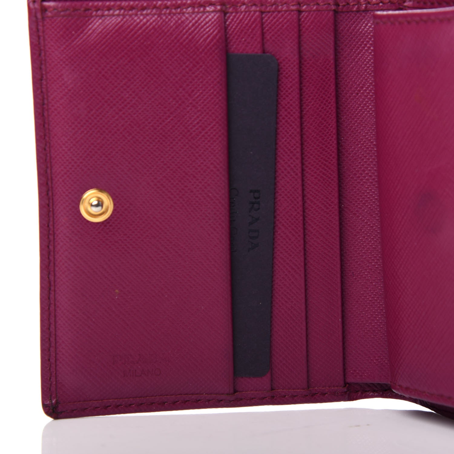 Prada Saffiano Metal Bi-Fold Wallet Ametista 6 of 8