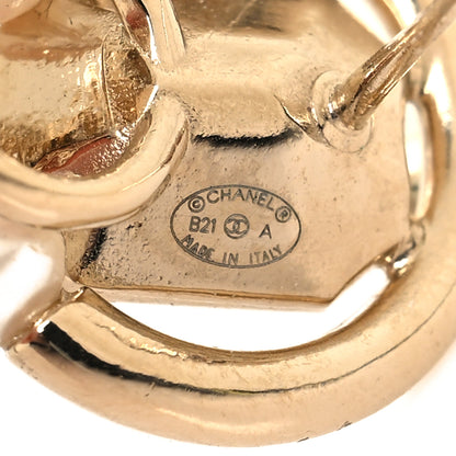 Chanel Metal Crystal Pearl CC Drop Earrings Gold 4 of 4
