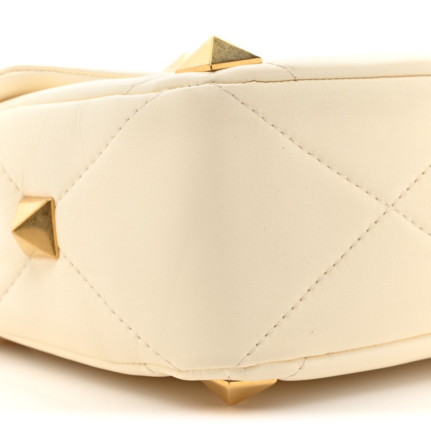 Valentino Garavani Nappa Large Roman Stud Shoulder Bag Ivory 9 of 10