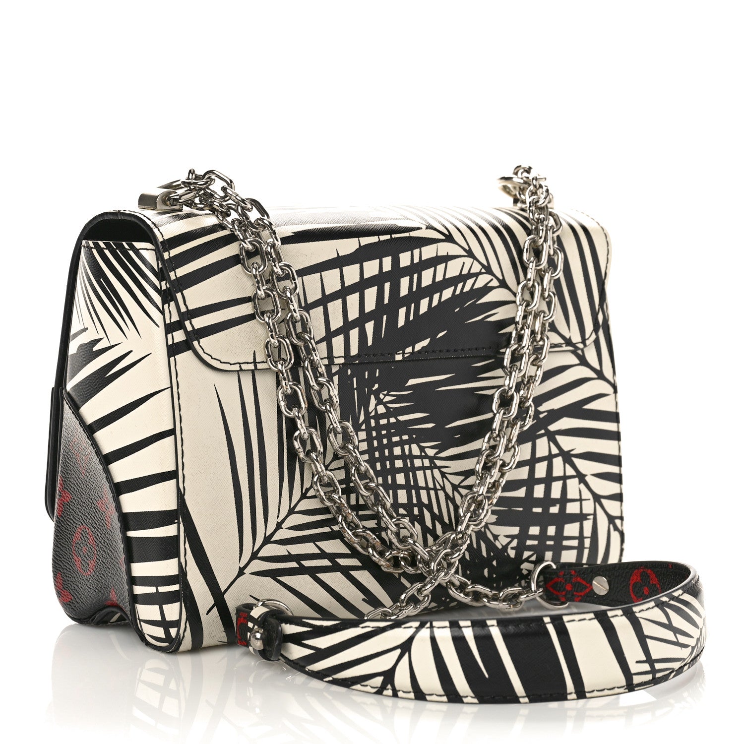 Louis Vuitton Monogram Infrarouge Palm Twist Shoulder Bag MM Black White 3 of 9