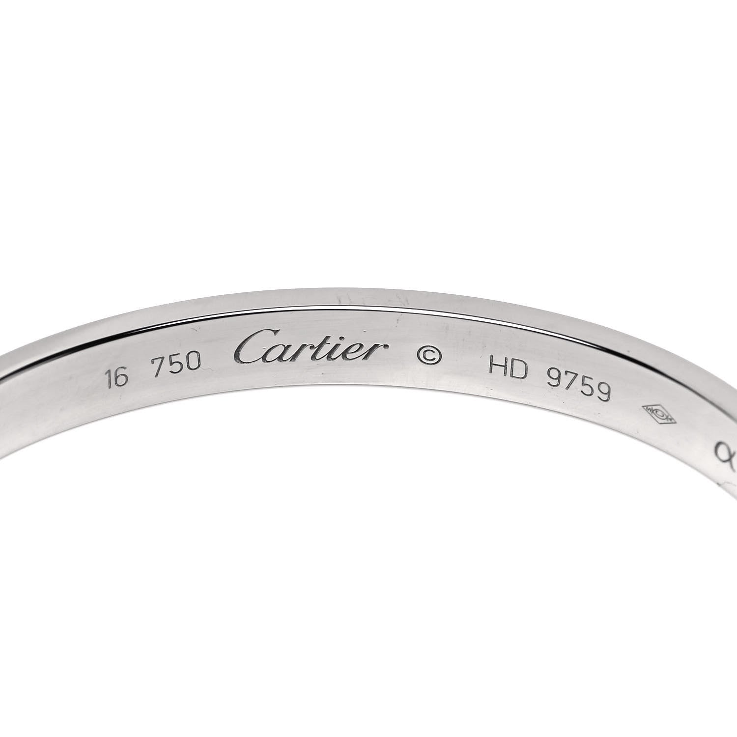 Cartier 18K White Gold LOVE Bracelet 16 4 of 5