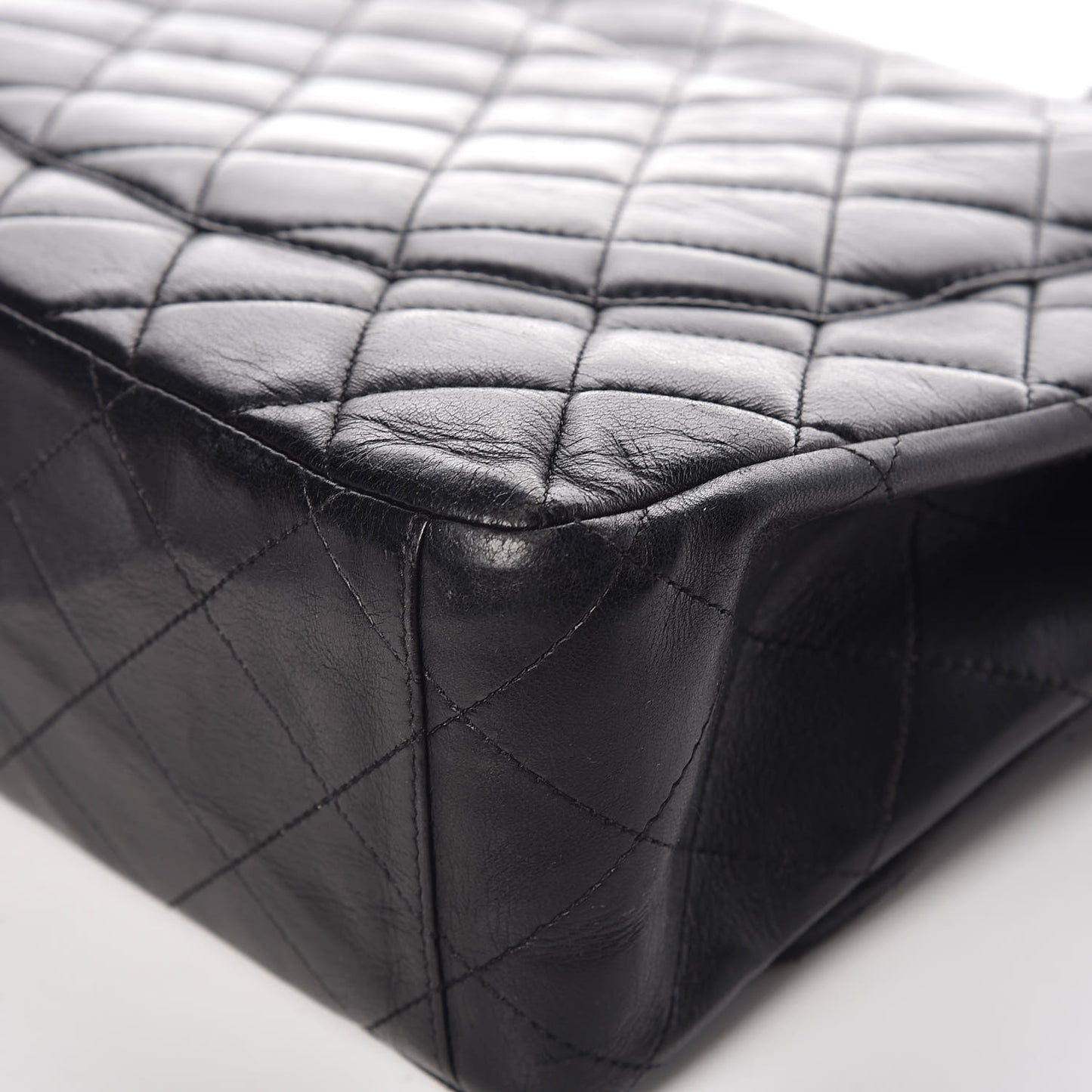 Lambskin Quilted Maxi Single Flap Black