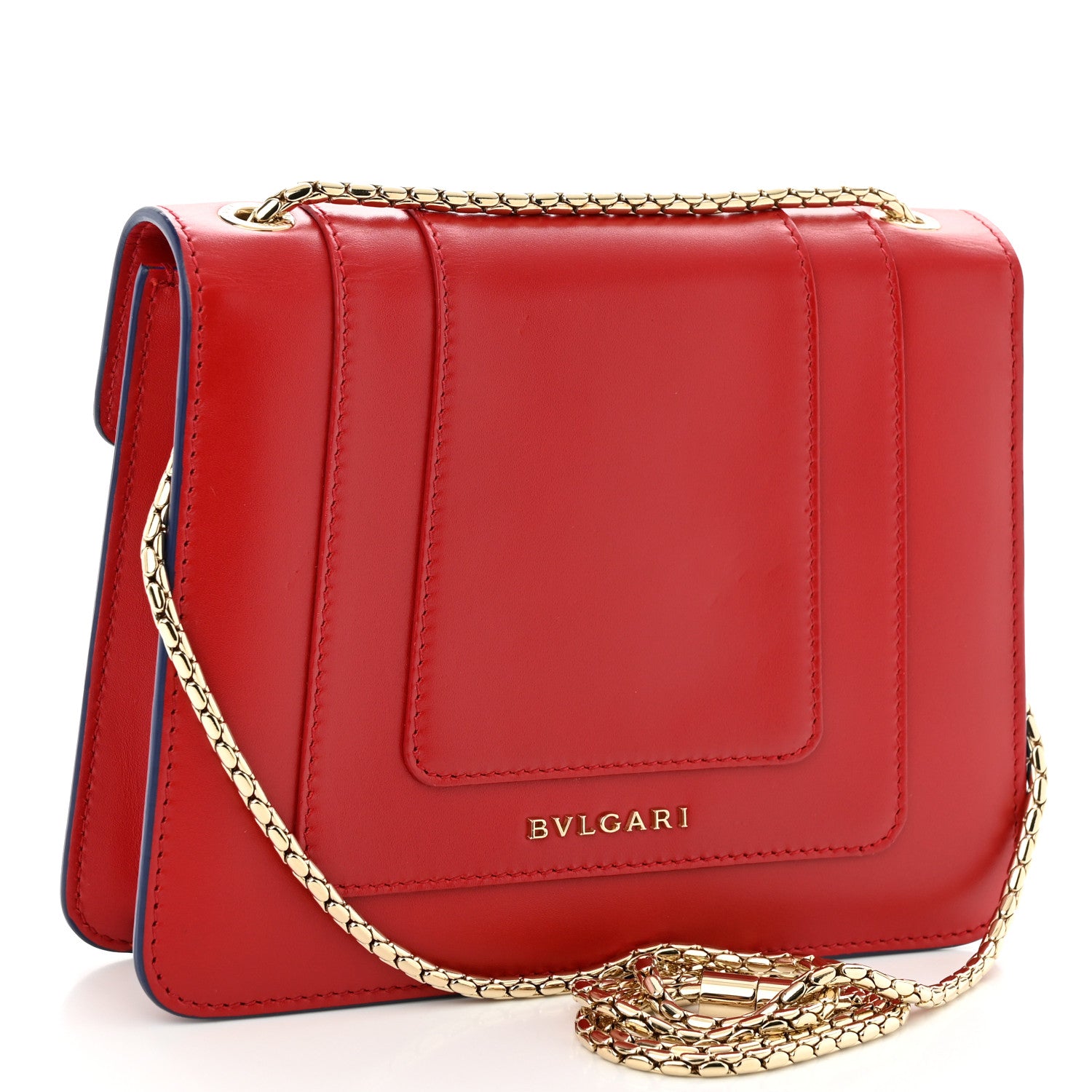 Bulgari Calfskin Small Electro Love Serpenti Forever Snake Strap Crossbody Bag Red 3 of 9